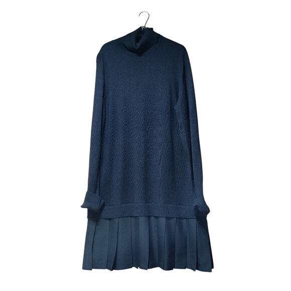 Soft Surroundings Chloe Sweater Dress XL Black Angora Blend Drop Waist Pleated - Picture 1 of 5